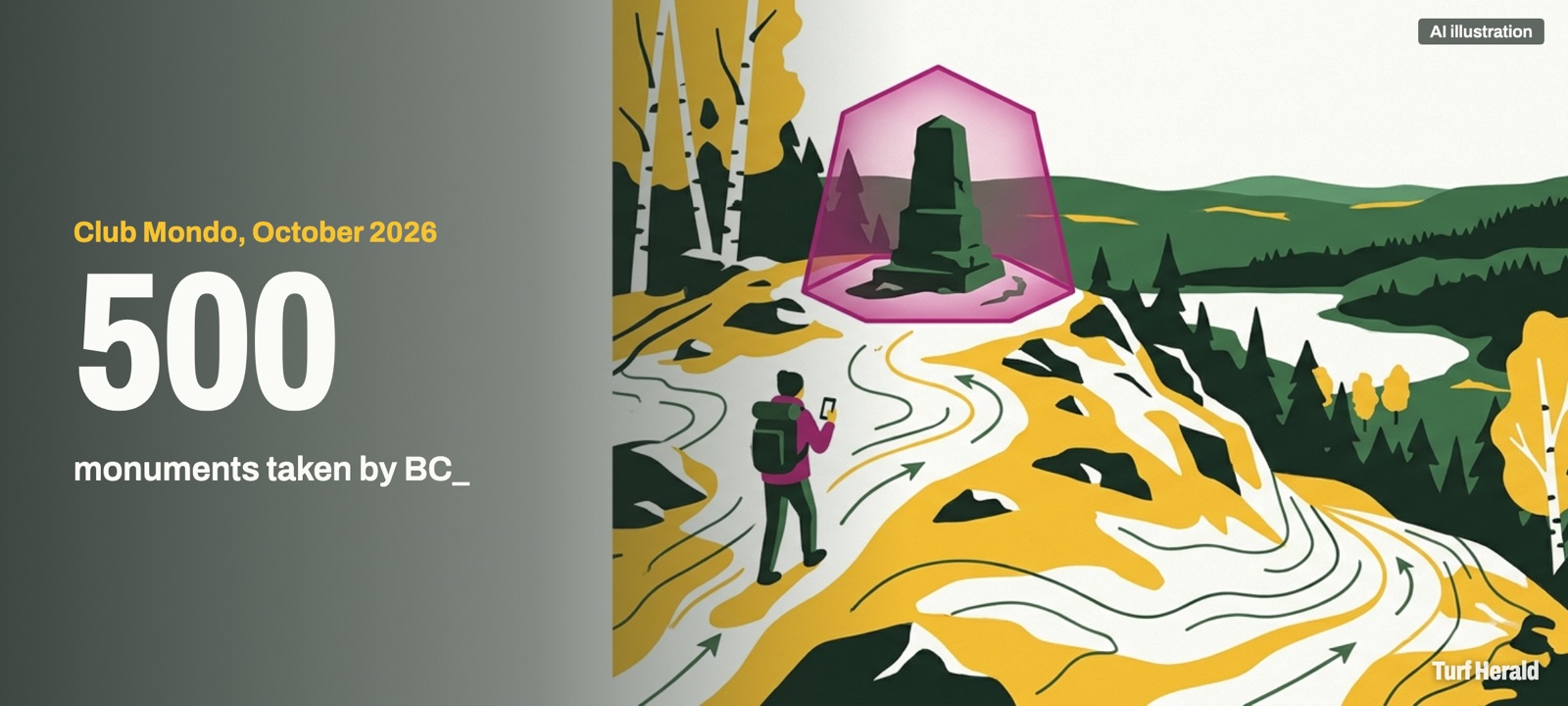 BC_ took a 500th monument the same weekend the player completed visits to 25 national parks within one year, as reported on 30 October 2026. Illustration: AI.